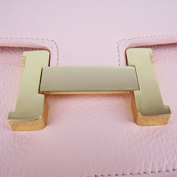 7A Hermes Constance Togo Leather Single Bag Pink Gold Hardware H020